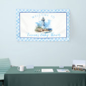 Ahoy Het is een Boy Nautical Lighthouse Baby showe Spandoek (Beurs)