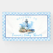 Ahoy Het is een Boy Nautical Lighthouse Baby showe Spandoek (Horizontaal)
