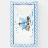 Ahoy Het is een Boy Nautical Lighthouse Baby showe Spandoek (Verticaal)