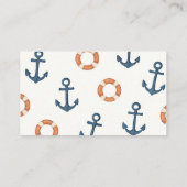 Ahoy Het is een Boy Nautical Luier Raffle Baby sho Informatiekaartje (Achterkant)