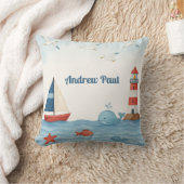 Ahoy Het is een Boy Nautical Nursery Sierkussen (Deken)
