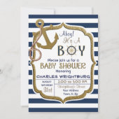 Ahoy Het is een Boy Nautical Theme Baby Invitation Kaart (Voorkant)