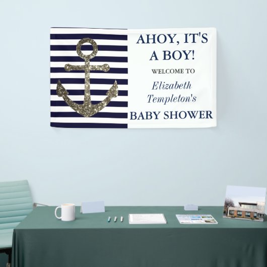 Ahoy Het is een Boy Nautical Theme Baby shower Ban Spandoek (Beurs)