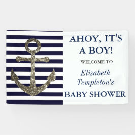 Ahoy Het is een Boy Nautical Theme Baby shower Ban Spandoek