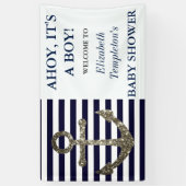 Ahoy Het is een Boy Nautical Theme Baby shower Ban Spandoek (Verticaal)