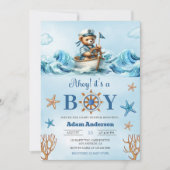 Ahoy Het is een Boy Nautisch Baby shower - Modern Kaart (Voorkant)