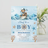 Ahoy Het is een Boy Nautisch Baby shower - Modern Kaart (Staand voorkant)