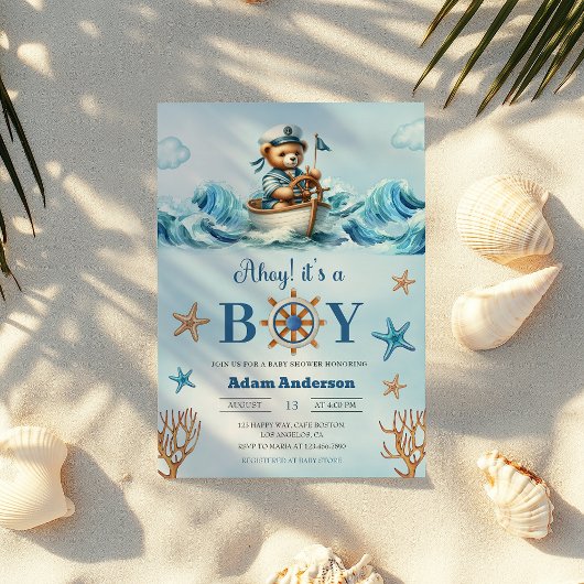 Ahoy Het is een Boy Nautisch Baby shower - Modern Kaart