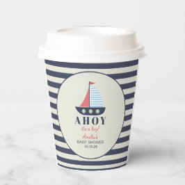 Ahoy Het is een Boy Nautisch Baby shower Papieren Bekers