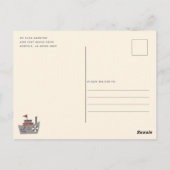Ahoy Het is een Boy Nautisch Blauw Baby shower Uit Briefkaart (Achterkant)