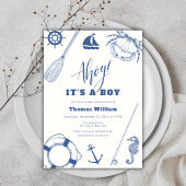 Ahoy Het is een Boy Nautisch Gevist Baby shower Kaart