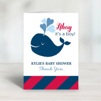 Ahoy, het is een Boy Navy Nautical Whale Baby show
