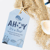 Ahoy Het is een Boy Ocean Animals Kustdieren Baby Cadeaulabel