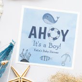 Ahoy Het is een Boy Ocean Animals Kustdieren Baby  Servet