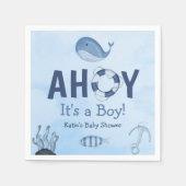 Ahoy Het is een Boy Ocean Animals Kustdieren Baby Servet (Voorkant)