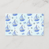 Ahoy het is een Boy Sailboat Nautisch Baby shower Informatiekaartje (Achterkant)