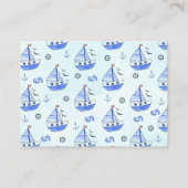 Ahoy het is een Boy Sailboat Nautisch Baby shower Informatiekaartje (Achterkant)