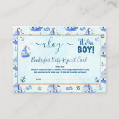 Ahoy het is een Boy Sailboat Nautisch Baby shower Informatiekaartje (Voorkant)