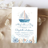 Ahoy! Het is een Boy Schattige Zeilboot Baby showe Kaart