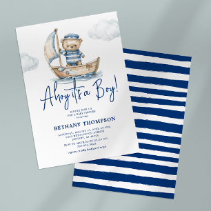 Ahoy het is een Boy Teddy Bear Baby shower Kaart