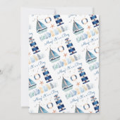 Ahoy! Het is een Boy Waterverf Sailboat Baby showe Kaart (Achterkant)