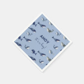 AHOY Het is een Boy Whale Baby shower Servet (Hoek)