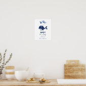 AHOY Het is een Boy Whale Baby shower Welkom Poster (Keuken)
