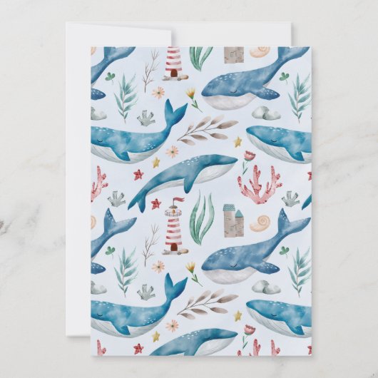 Ahoy Het is een Boy Whale Onder het Zee Baby showe Kaart (Achterkant)