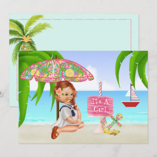 Ahoy Het is een Girl Baby shower Uitnodiging