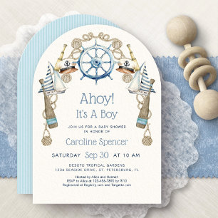 Ahoy Het Is Een Jongen Baby Borrel Kaart