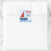 Ahoy Het is een Jongen Baby Borrel Sticker (Tas)