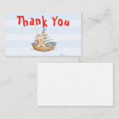 Ahoy het is een jongen baby shower bedankt kaart (Voorkant / Achterkant)