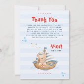 Ahoy het is een jongen baby shower bedankt kaart (Voorkant)