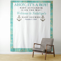 Ahoy Het is een Jongen Baby Shower Blauwe Oceaan Z