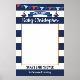 Ahoy het is een jongen baby shower fotoprop frame poster