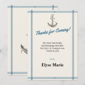 Ahoy. Het is een jongen! Baby shower Hartelijk dan Kaart (Voorkant / Achterkant)