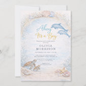 Ahoy het is een jongen baby shower kaart (Voorkant)
