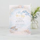 Ahoy het is een jongen baby shower kaart (Staand voorkant)