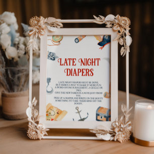 Ahoy het is een jongen Baby shower late avond luie Reclamebord Met Voetstuk