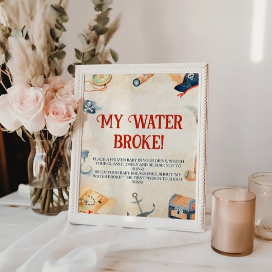 Ahoy het is een jongen Baby shower mijn water brak Reclamebord Met Voetstuk