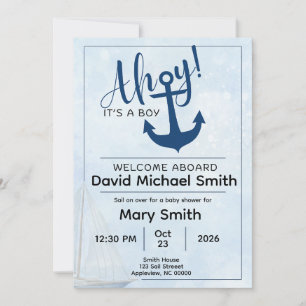 Ahoy Het is een Jongen Baby shower Uitnodigen Kaart