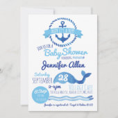 Ahoy Het is een jongen! Baby shower Uitnodiging (Voorkant)