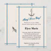 Ahoy. Het is een jongen! Baby shower Uitnodiging (Voorkant / Achterkant)