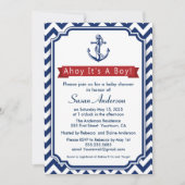 Ahoy. Het is een jongen! baby shower Uitnodiging (Voorkant)