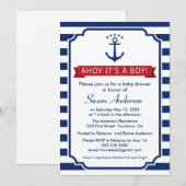 Ahoy. Het is een jongen! baby shower Uitnodiging (Voorkant / Achterkant)