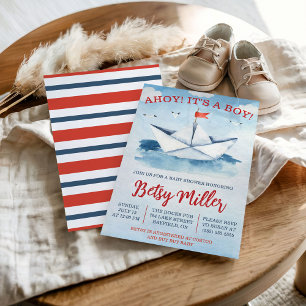AHOY! Het is een jongen! Baby shower van een zeepa Kaart