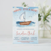 AHOY! Het is een jongen! Baby shower voor zeilbote Kaart (Staand voorkant)