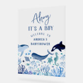 Ahoy het is een jongen Baby shower welkom Acryl Bord (Hoek)