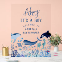 Ahoy het is een jongen Baby shower welkom