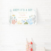 Ahoy! Het is een jongen Baby shower welkom Spandoek (Insitu)